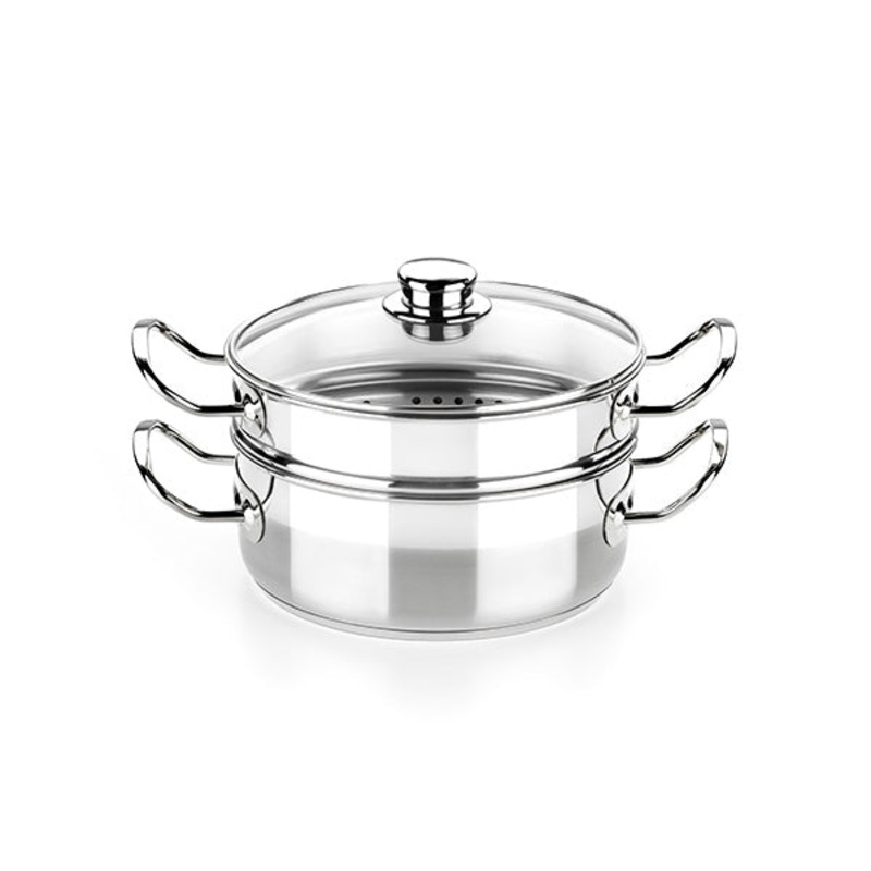 Olla a vapor profesional con tapa de cristal BRA