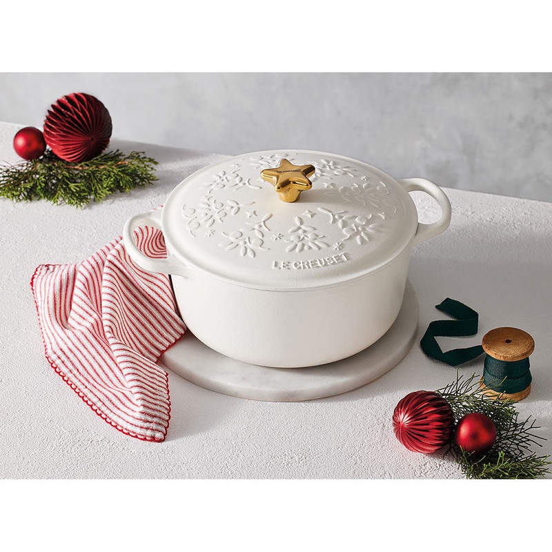 Cocotte redonda de hierro Noel Le Creuset Edicin Limitada Navidad!