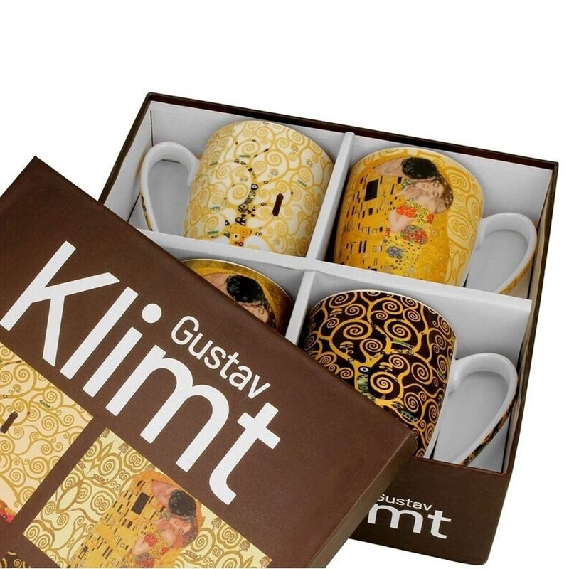 Set de 4 mugs de porcelana Beso Klimt Duo