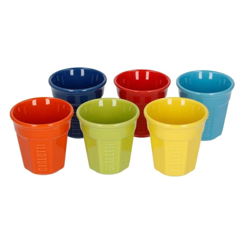 Set de 6 vasos octogonales multicolor Bialetti