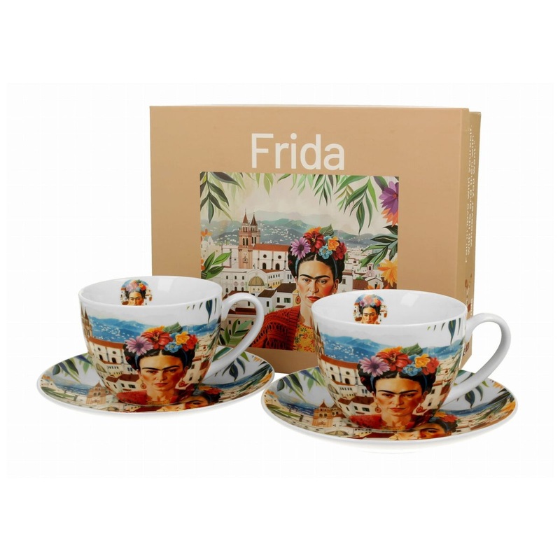 Taza para t con plato de porcelana Duo
