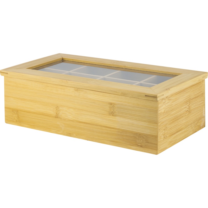Bamboo tea box with 8 sections 31cm