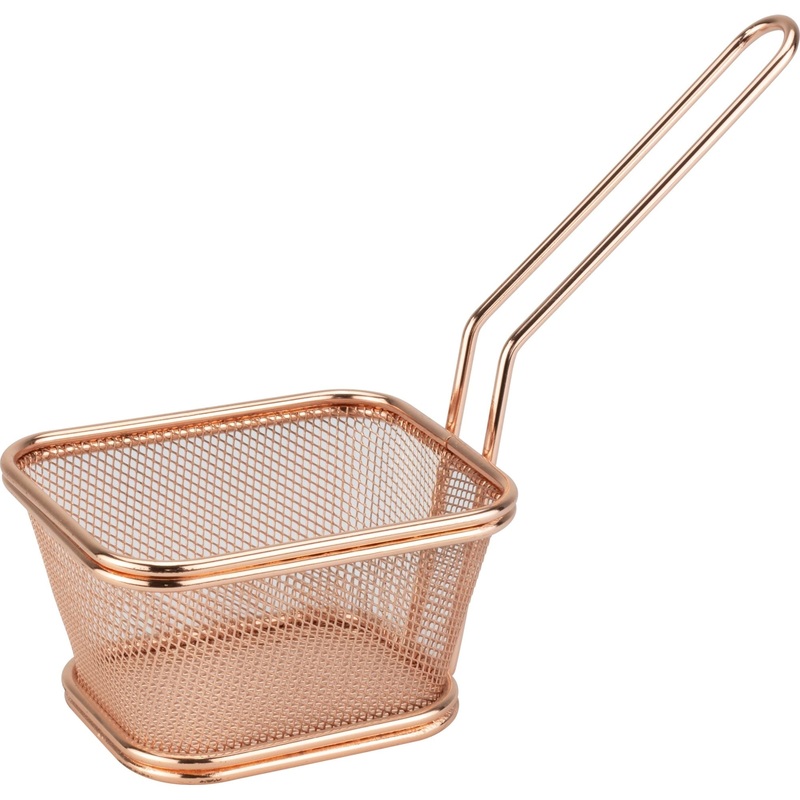 Rectangular metal serving basket "Copper" 10.5x9cm