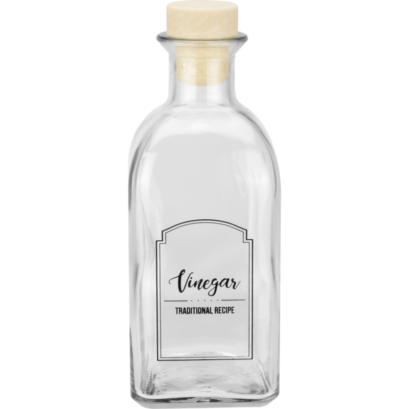 Vinegar bottle with cork lid "Mira" transparent 700ml