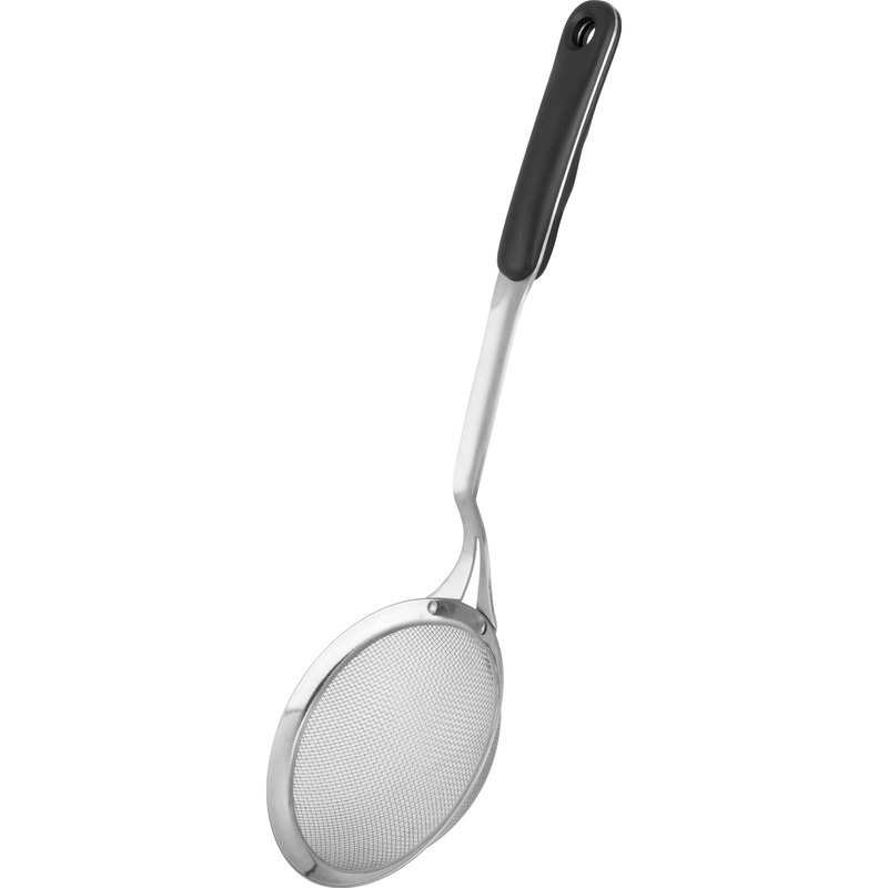 Mesh strainer with black handle 14cm
