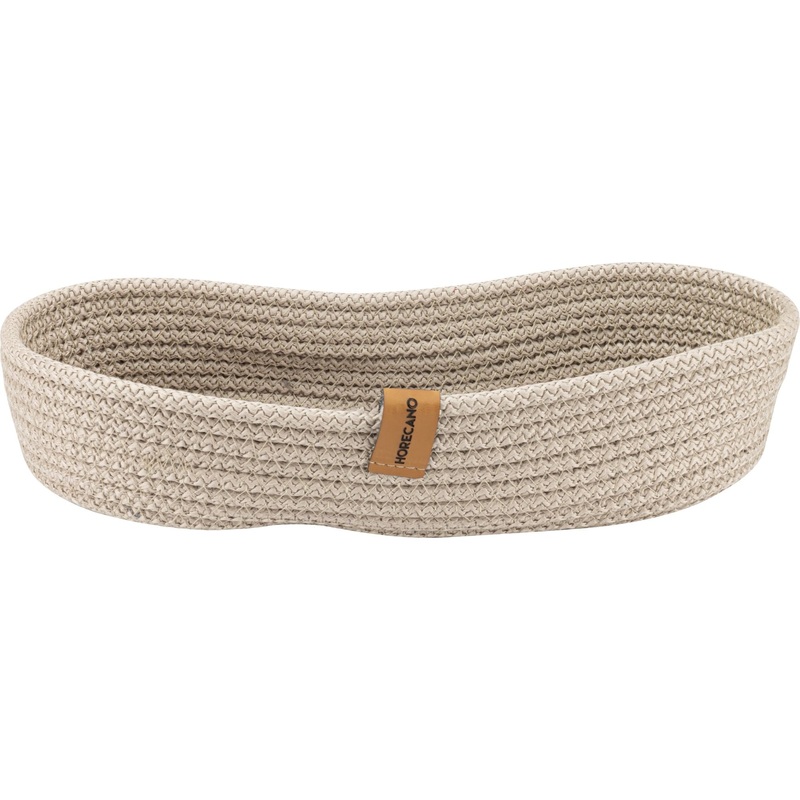 Oval textile bread basket "Beige" 30x13cm