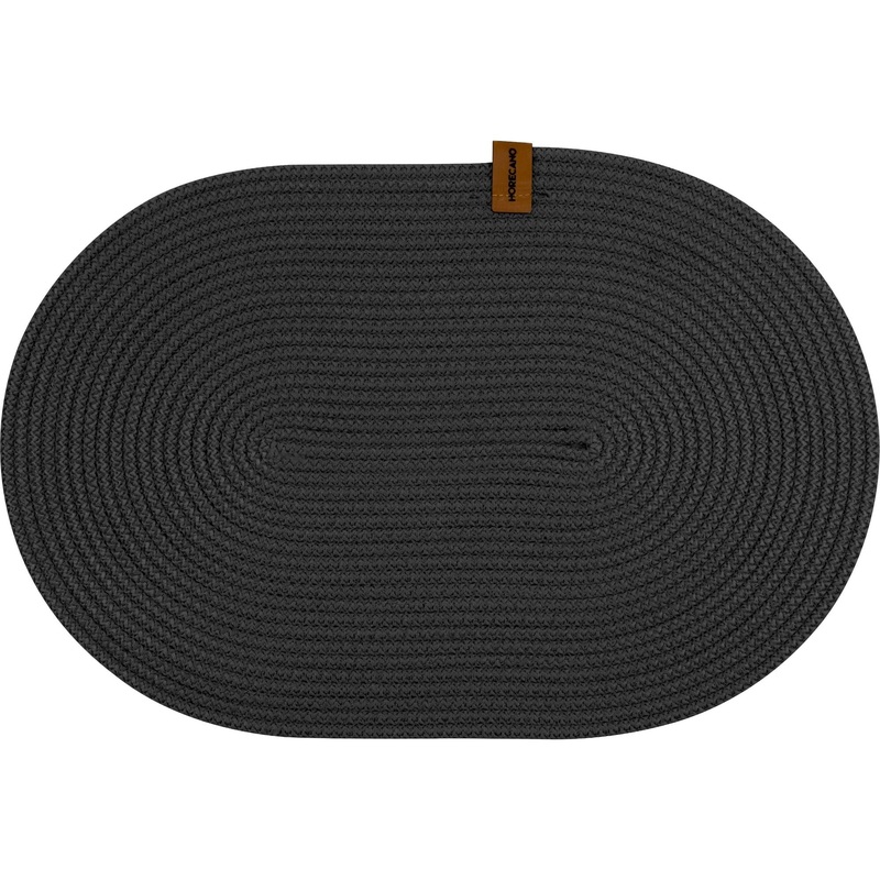 Oval textile placemat "Anthracite" 32x44cm