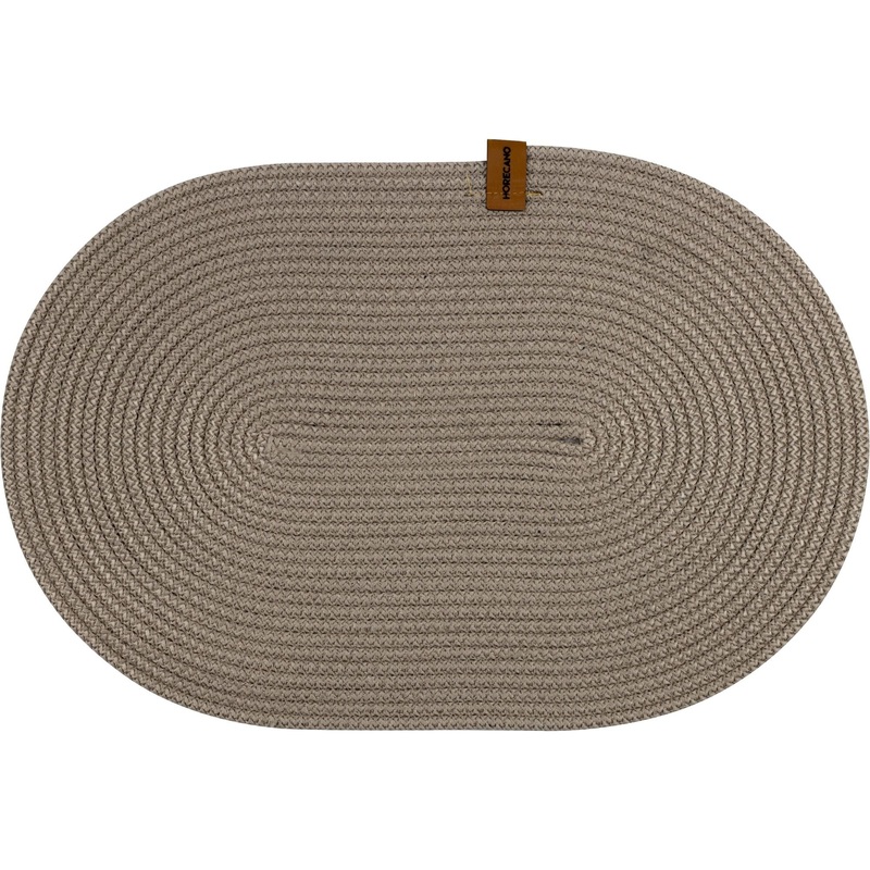 Oval textile placemat "Beige" 32x44cm