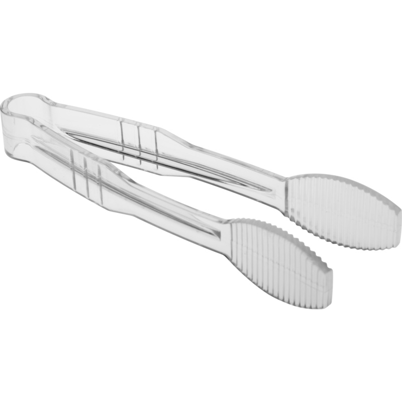 Polycarbonate flat serving tongs transparent 15cm