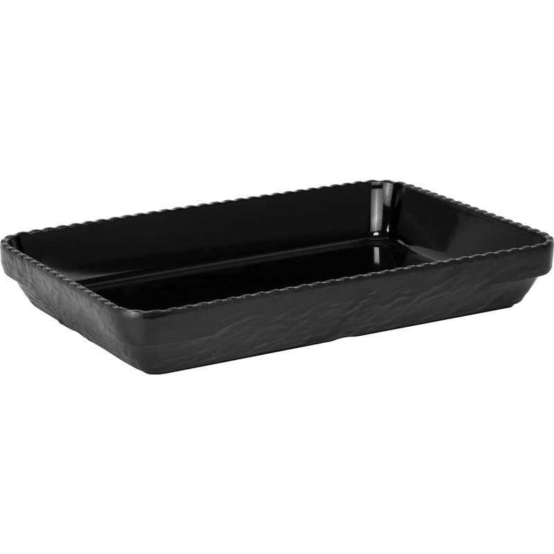 Rectangular melamine bowl "Ollie" black 35.6cm
