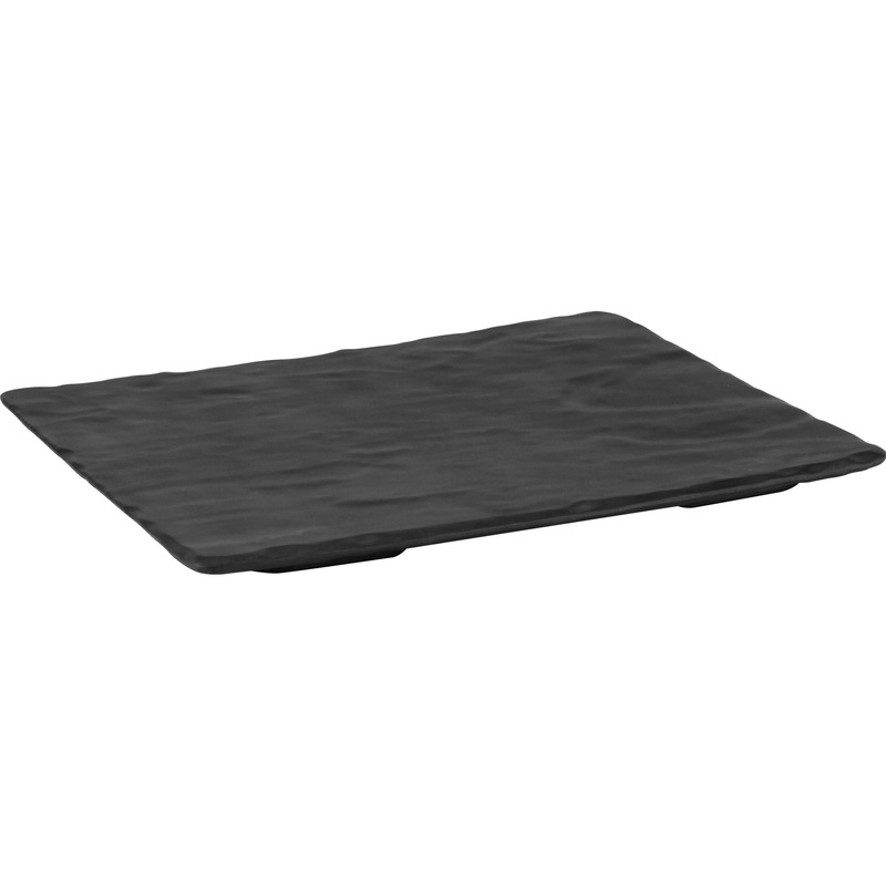 Rectangular melamine display black GN 1/2