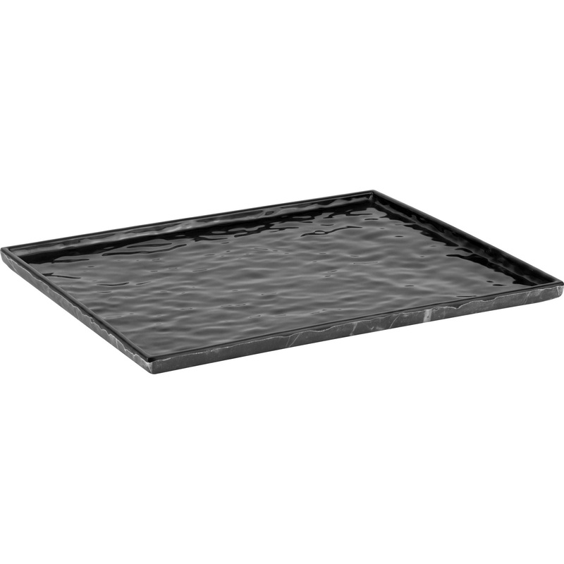 Rectangular melamine tray "Black marble" GN 1/1