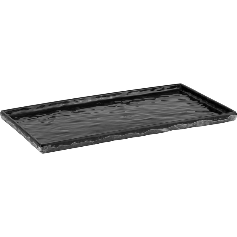 Rectangular melamine tray "Black marble" GN 1/3