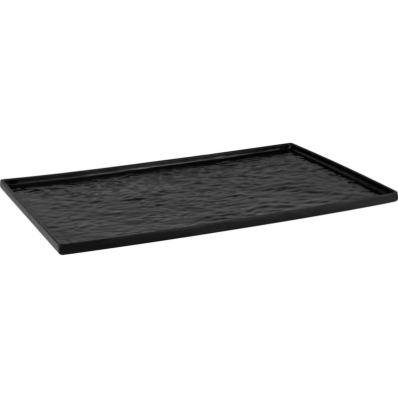 Rectangular melamine tray "Stone effect" black GN 1/1