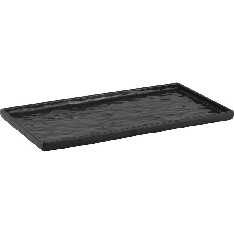Rectangular melamine tray "Stone effect" black GN 1/3