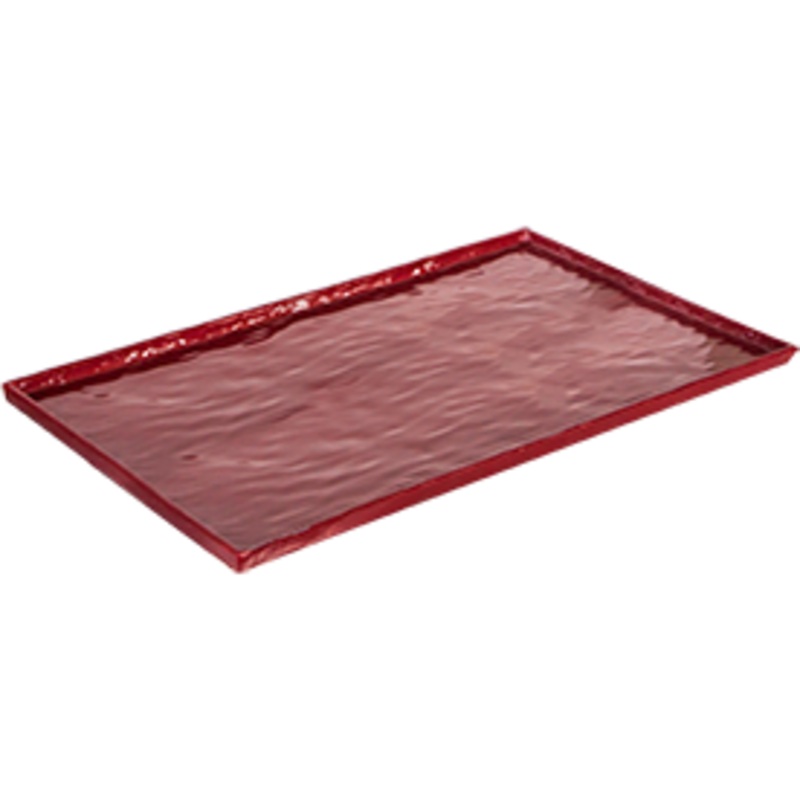 Rectangular melamine tray "Stone effect" red GN 1/1