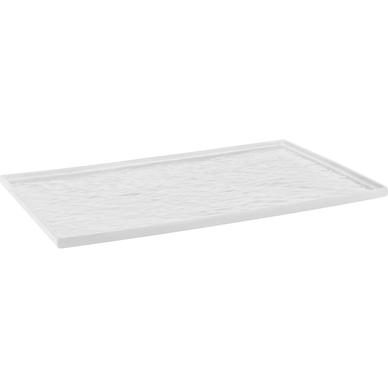 Rectangular melamine tray "Stone effect" white GN 1/1
