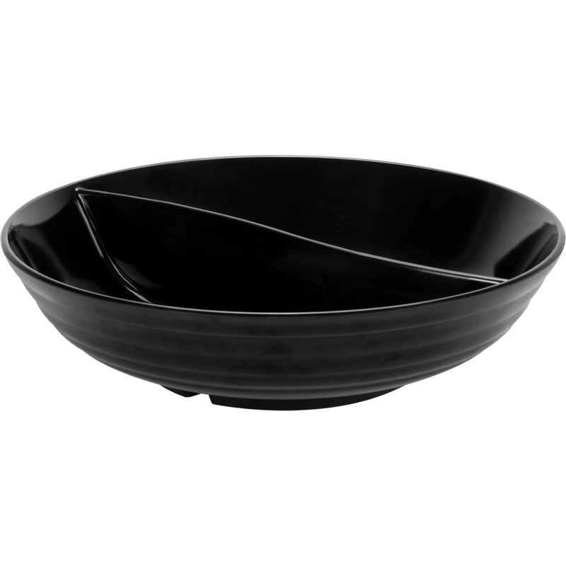 Round partitioned melamine bowl "Eco" black 33.5m