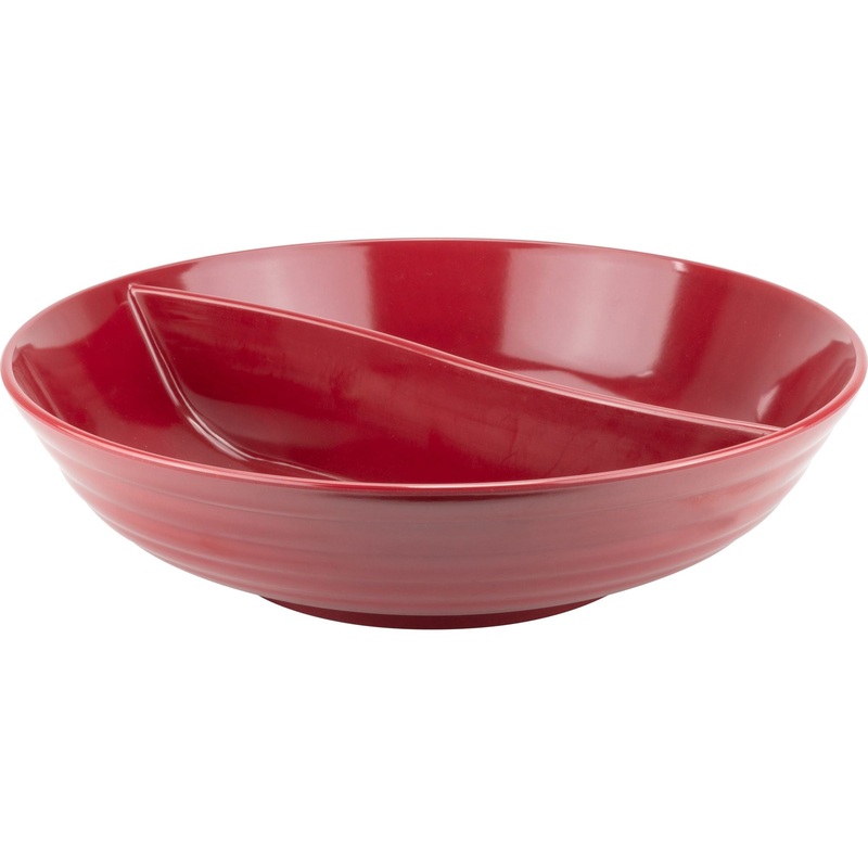 Round partitioned melamine bowl "Eco" red 33.5m