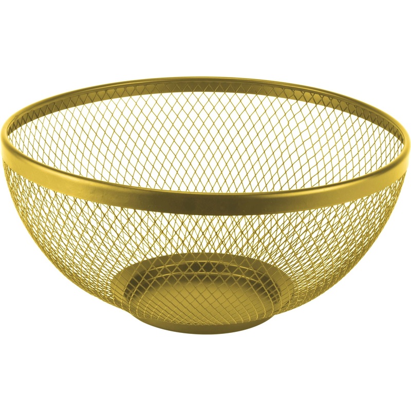Wicked round fruit bowl "Gold" 26x13cm
