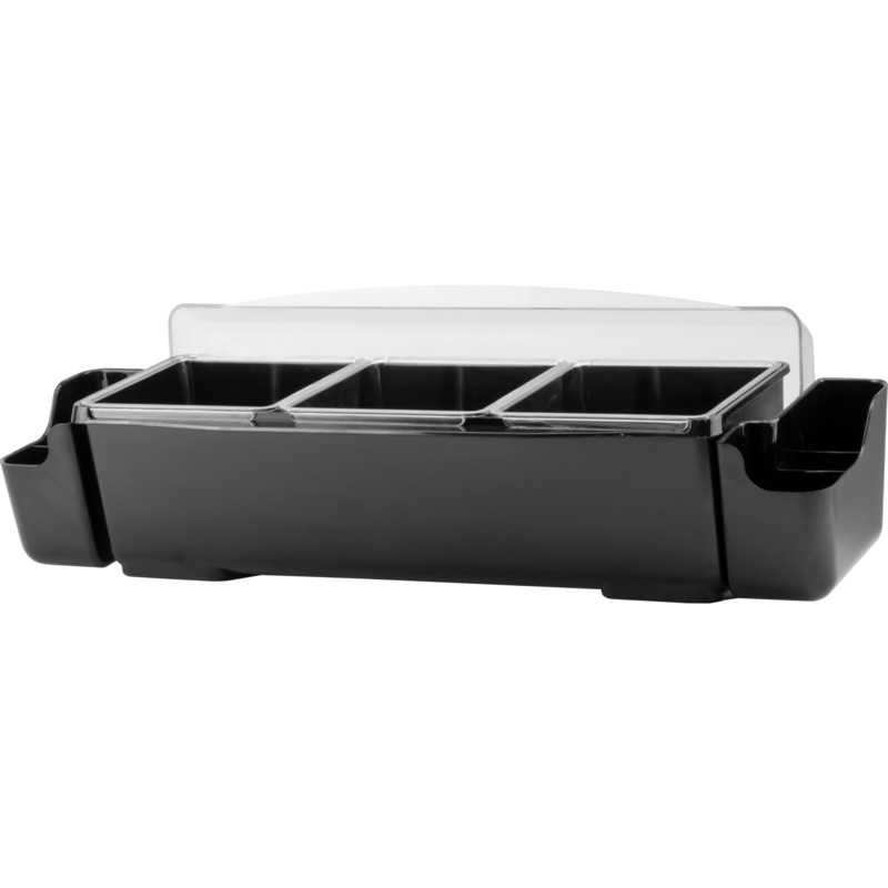 Bar organiser with three sections