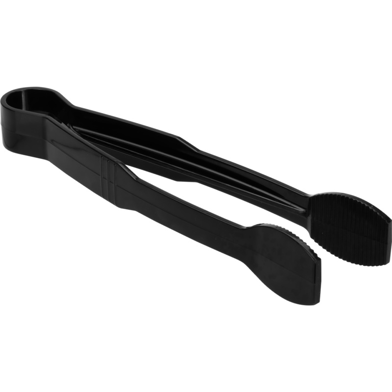 Polycarbonate flat serving tongs black 15cm