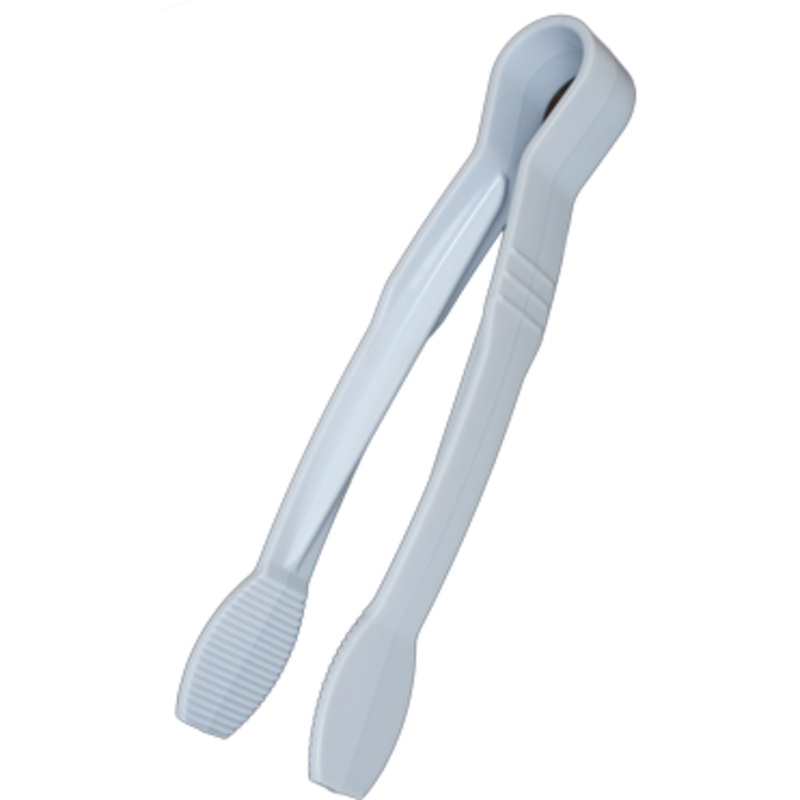 Polycarbonate flat serving tongs white 15cm