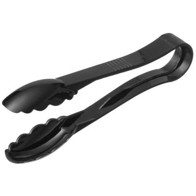 Polycarbonate scalloped tongs black 30cm