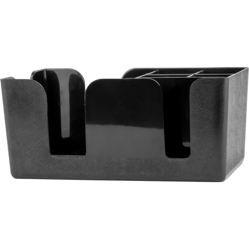 Bar table organiser with straw and napkin holder black 24cm