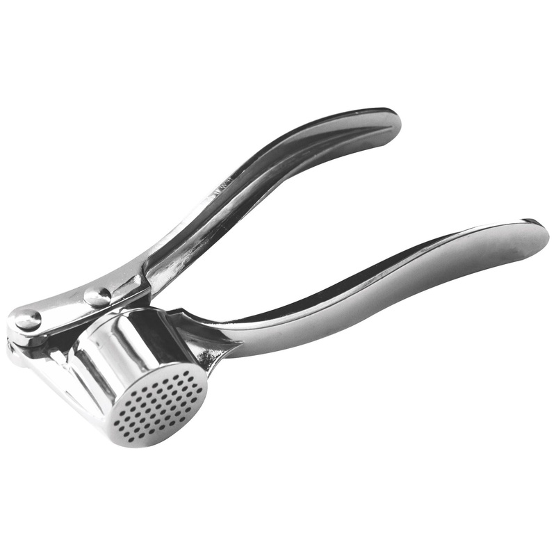 Metal garlic squeeze press