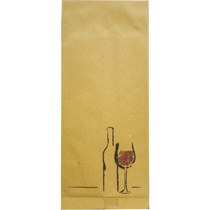 Paper cutlery pocket "Wine" 125pcs 25cm
