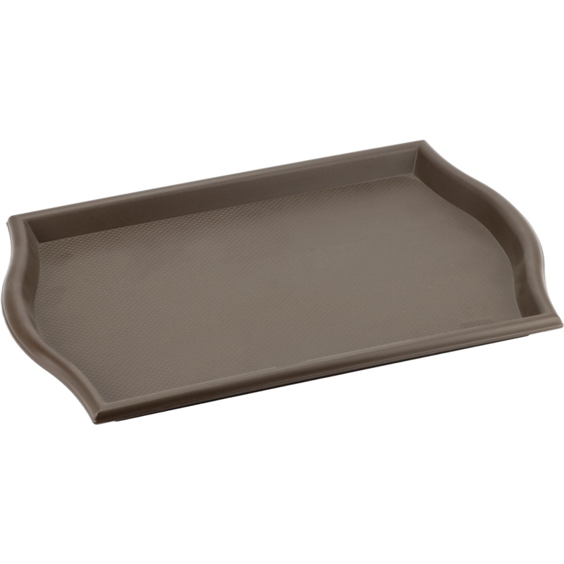 Polypropylene non-slip serving tray brown 45cm