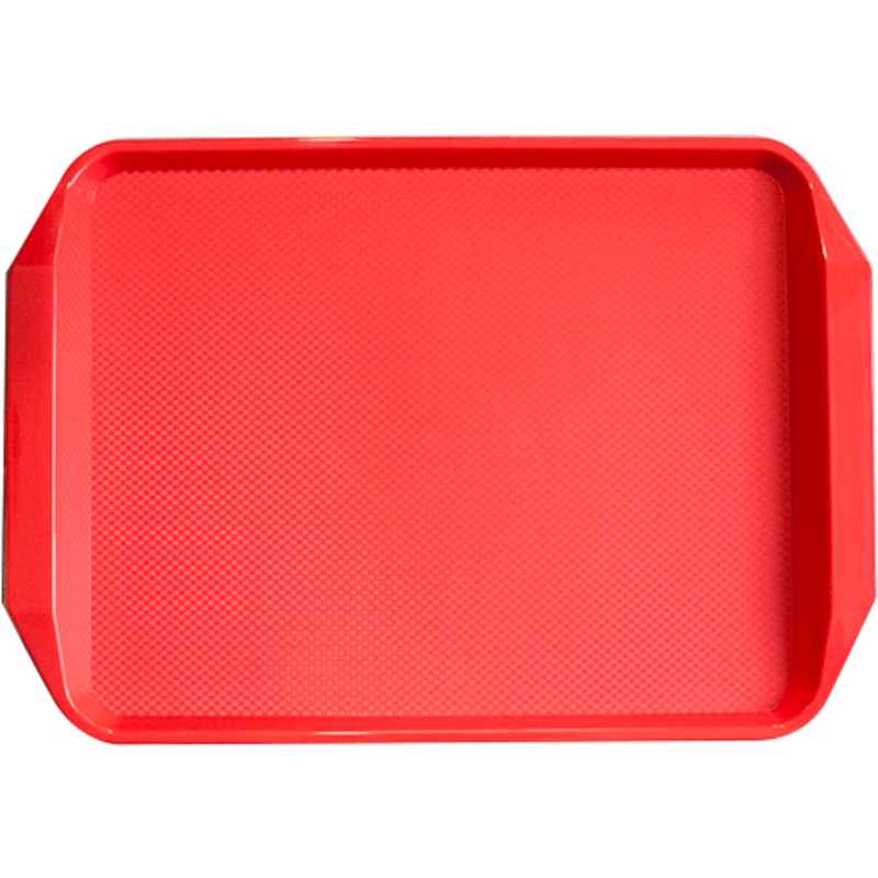 Polypropylene non-slip serving tray red 42.5cm