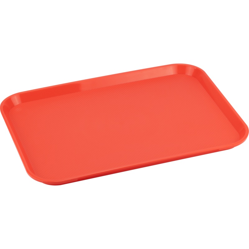 Polypropylene rectangular non-slip serving tray red 41.5cm