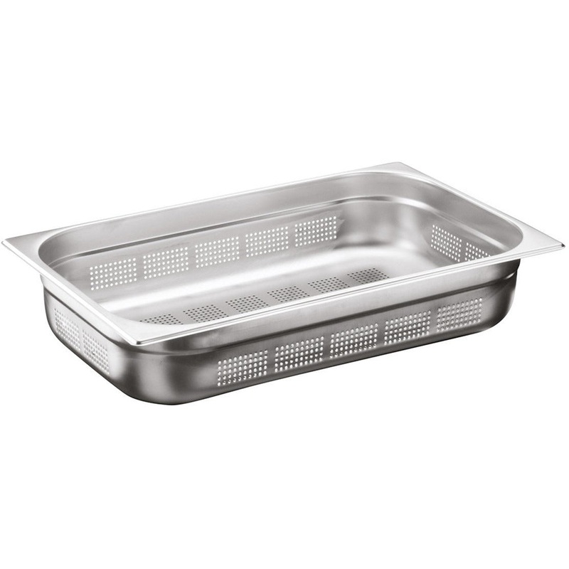 Stainless steel perforated gastronorm container GN 1/1 200mm
