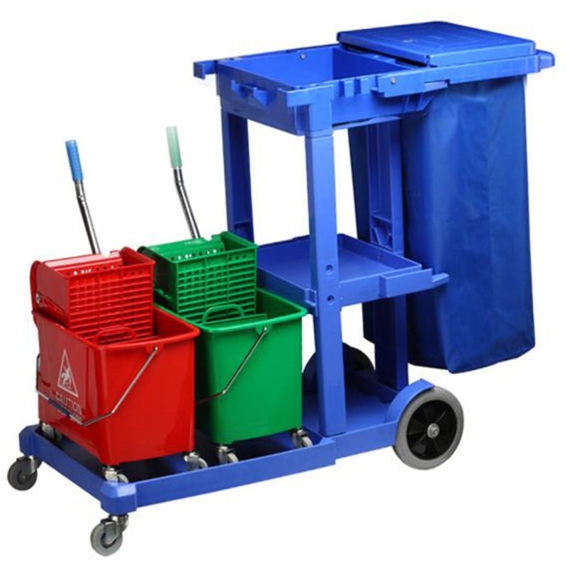 Janitor trolley for cleaning equipment "Blue" 125x95cm