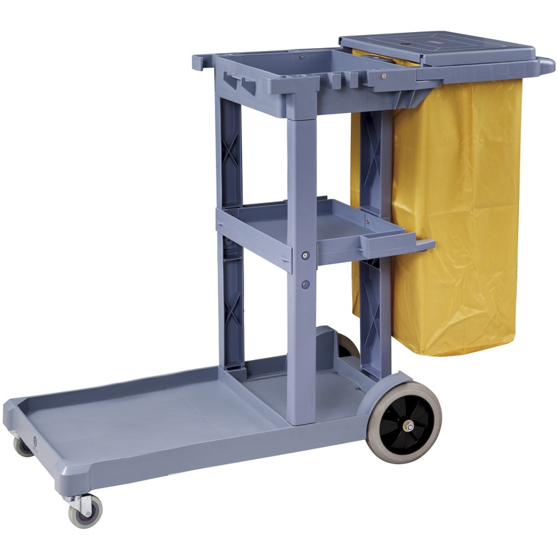 Janitors trolley for cleaning equipment 125cm