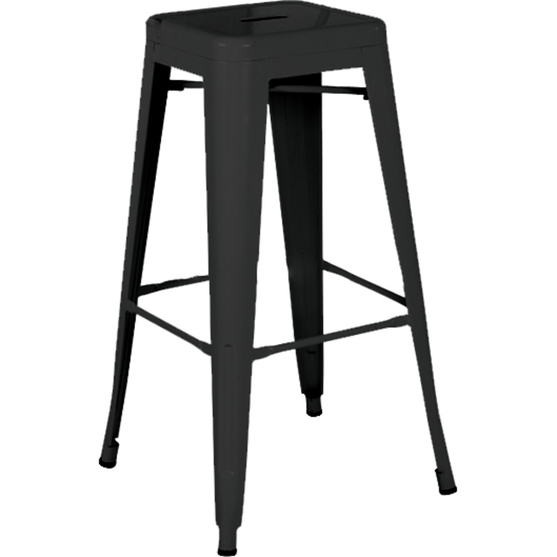 Metal bar chair "Antique" black matte 43cm