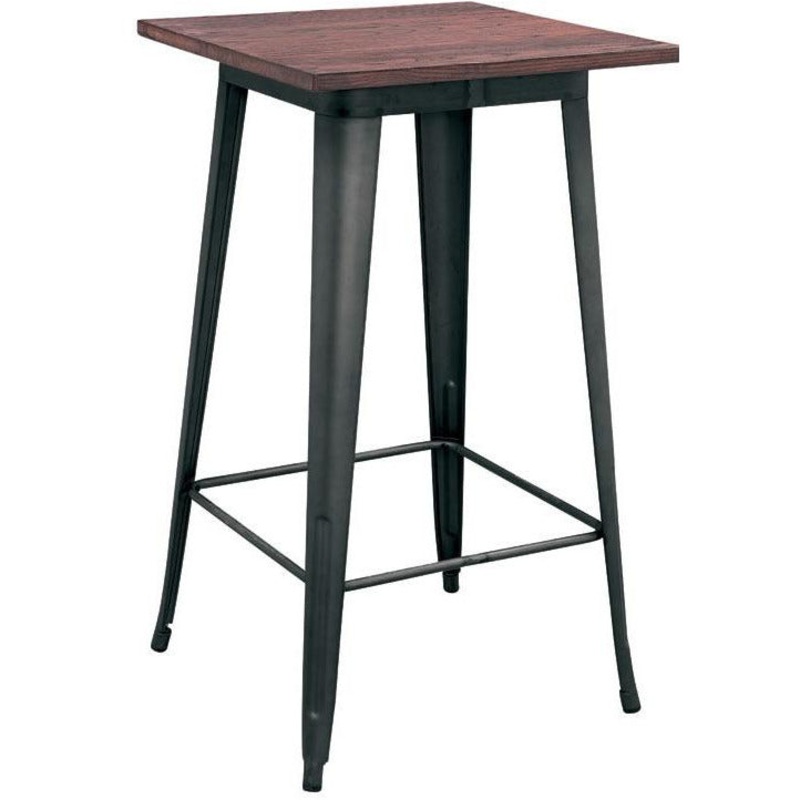 Metal/wood bar table "Antique" black matte 105cm