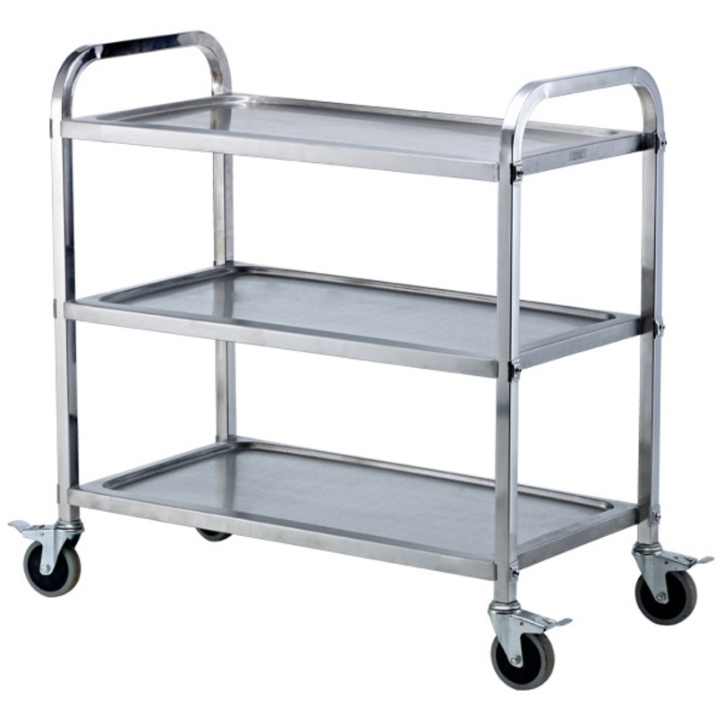 Steel three level dining cart 89cm