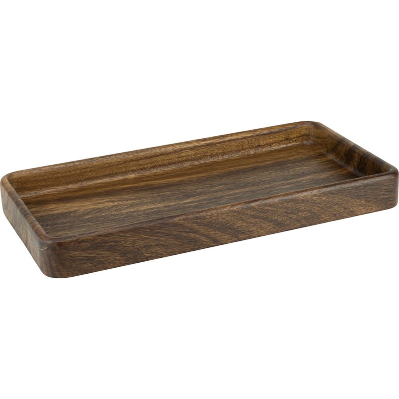 acacia rectangular deep serving dish 40x20cm