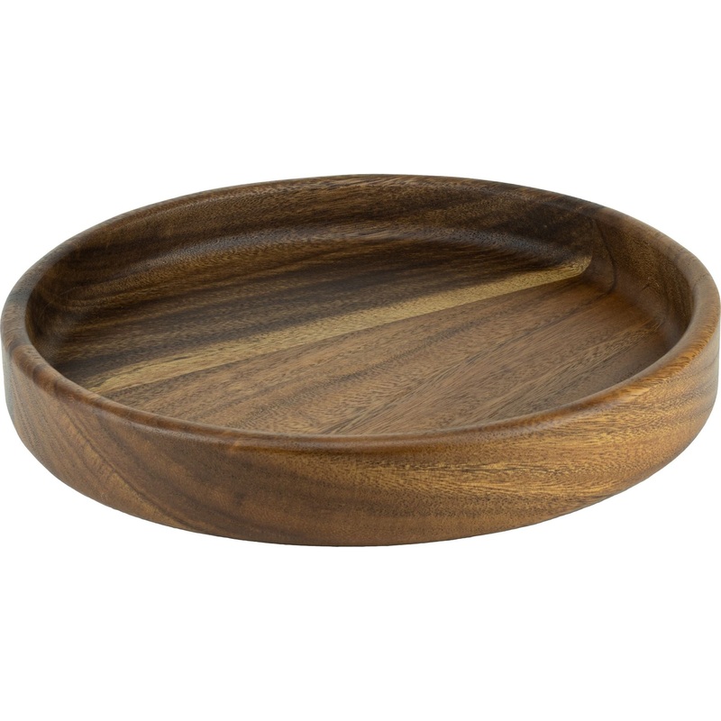 acacia round deep serving dish 20cm