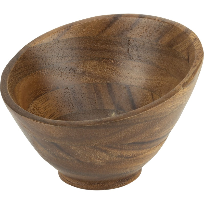 acacia slanted bowl 24cm