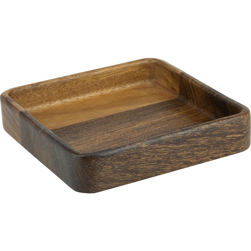 acacia square deep serving dish 20cm