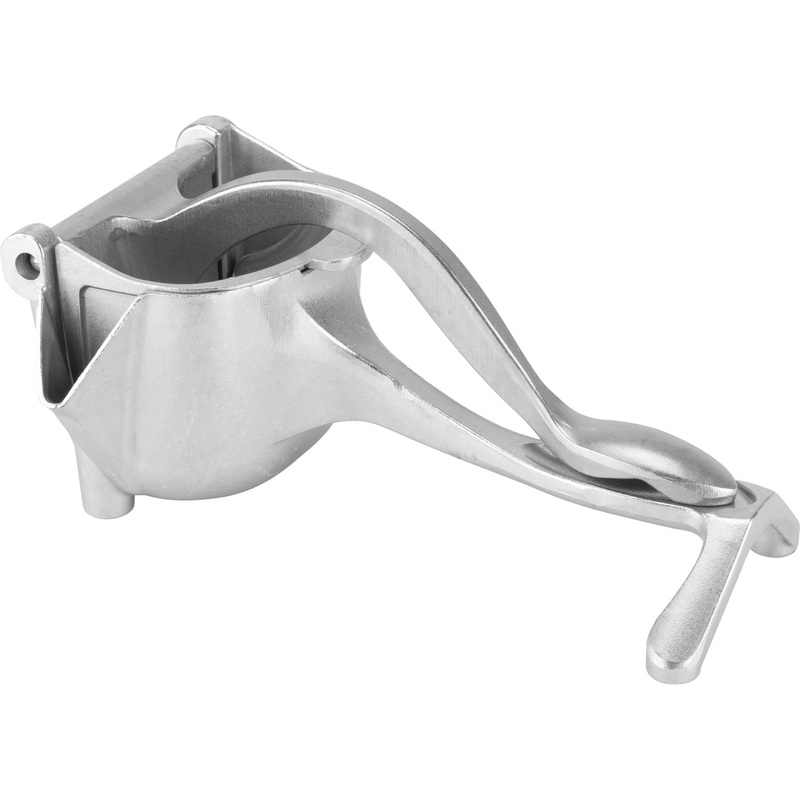 Manual hand press citrus squeezer