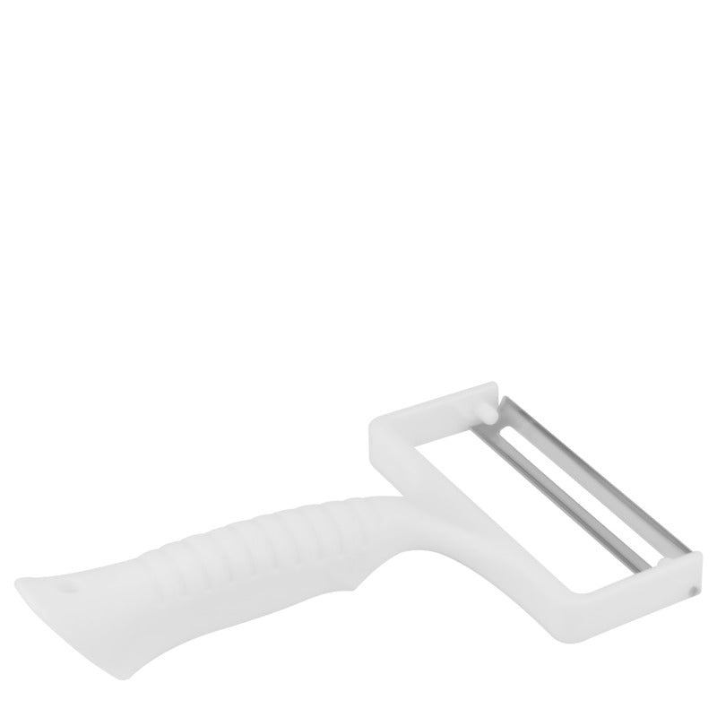 Horizontal vegetable peeler