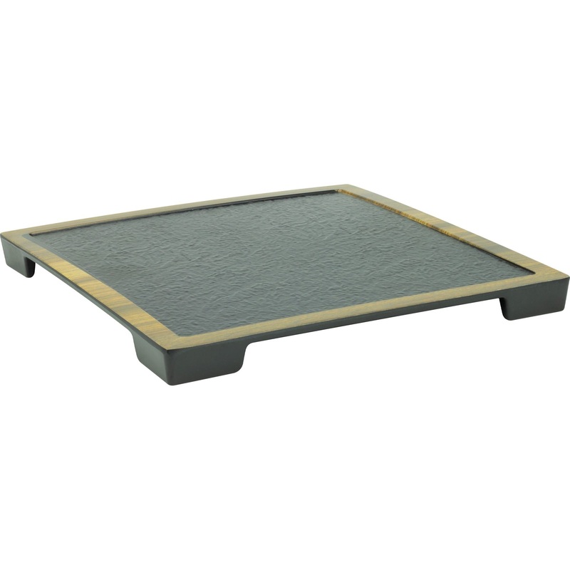 Meteor square melamine platter 25.5cm