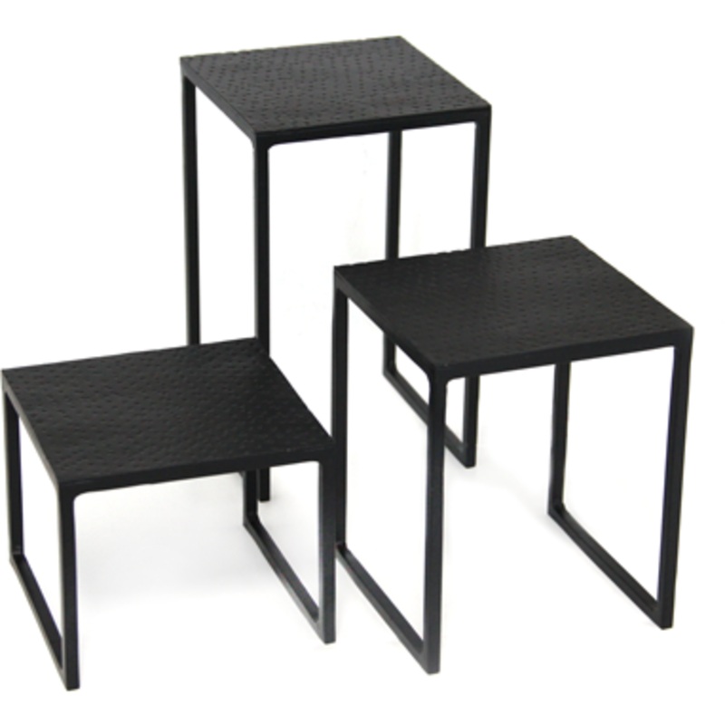 Old School Set of three square buffet display stands