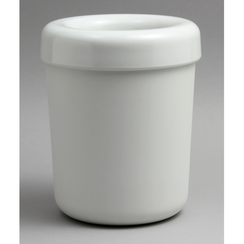 Round table bin white 13cm