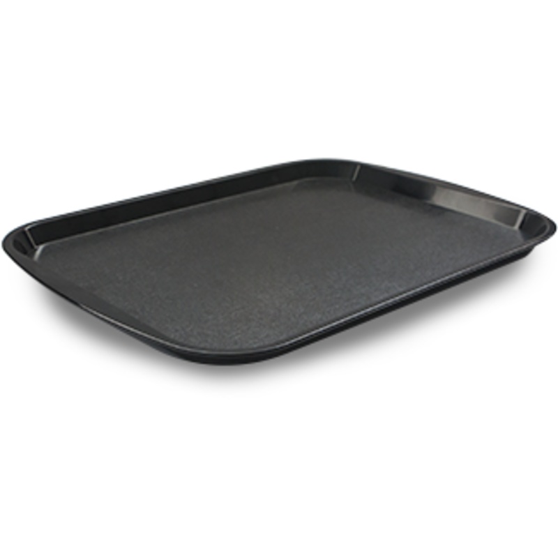 Rectangular plastic serving tray black 46m